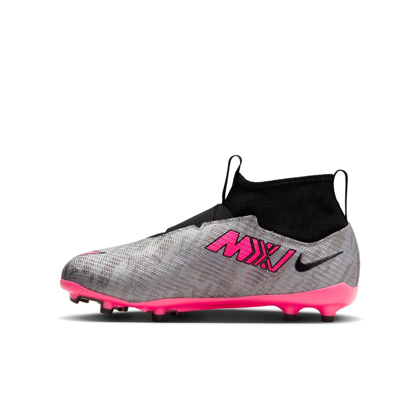 Nike Junior Zoom Mercurial Superfly 9 Pro FG Soccer Shoes - Silver/Pink/Black/Yellow