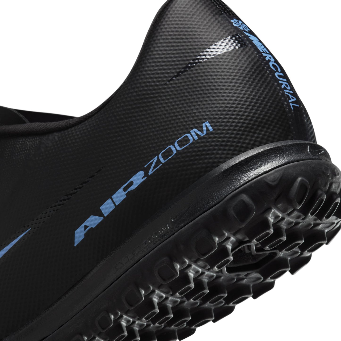 Nike Zoom Mercurial Vapor 16 Academy TF Turf Soccer Shoes- Black/ Ice Blue