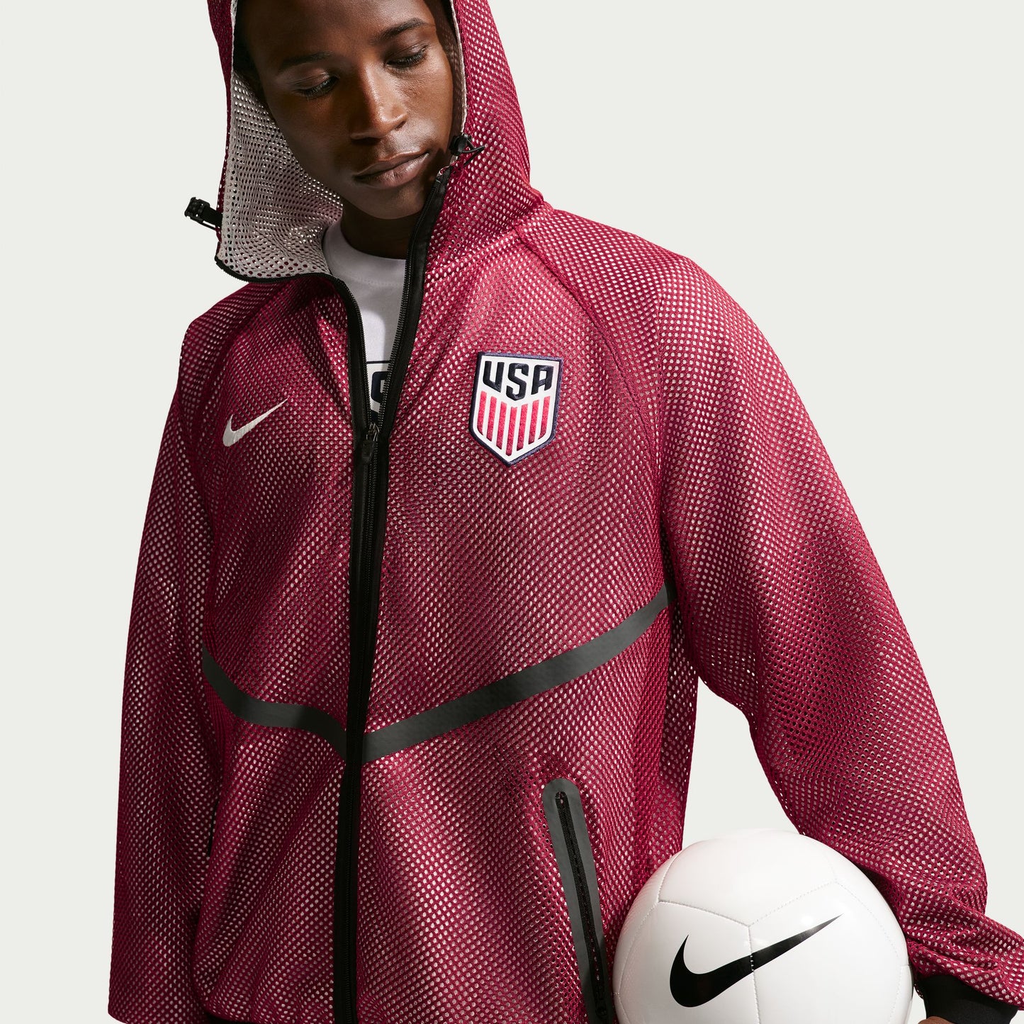 Nike Men's USA Nike Dri-Fit KMC National Anthem Jacket 2026 - Team Red/Sail/Sail
