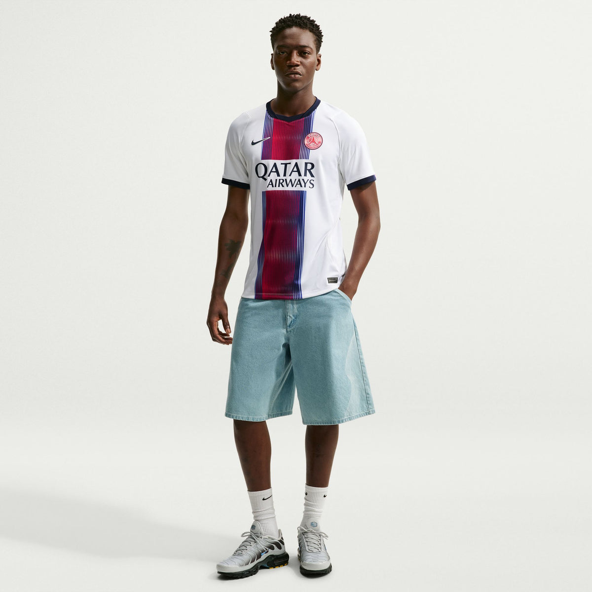 Nike Men's Paris Saint German Away Replica Jersey - White/ College Navy/ College Navy