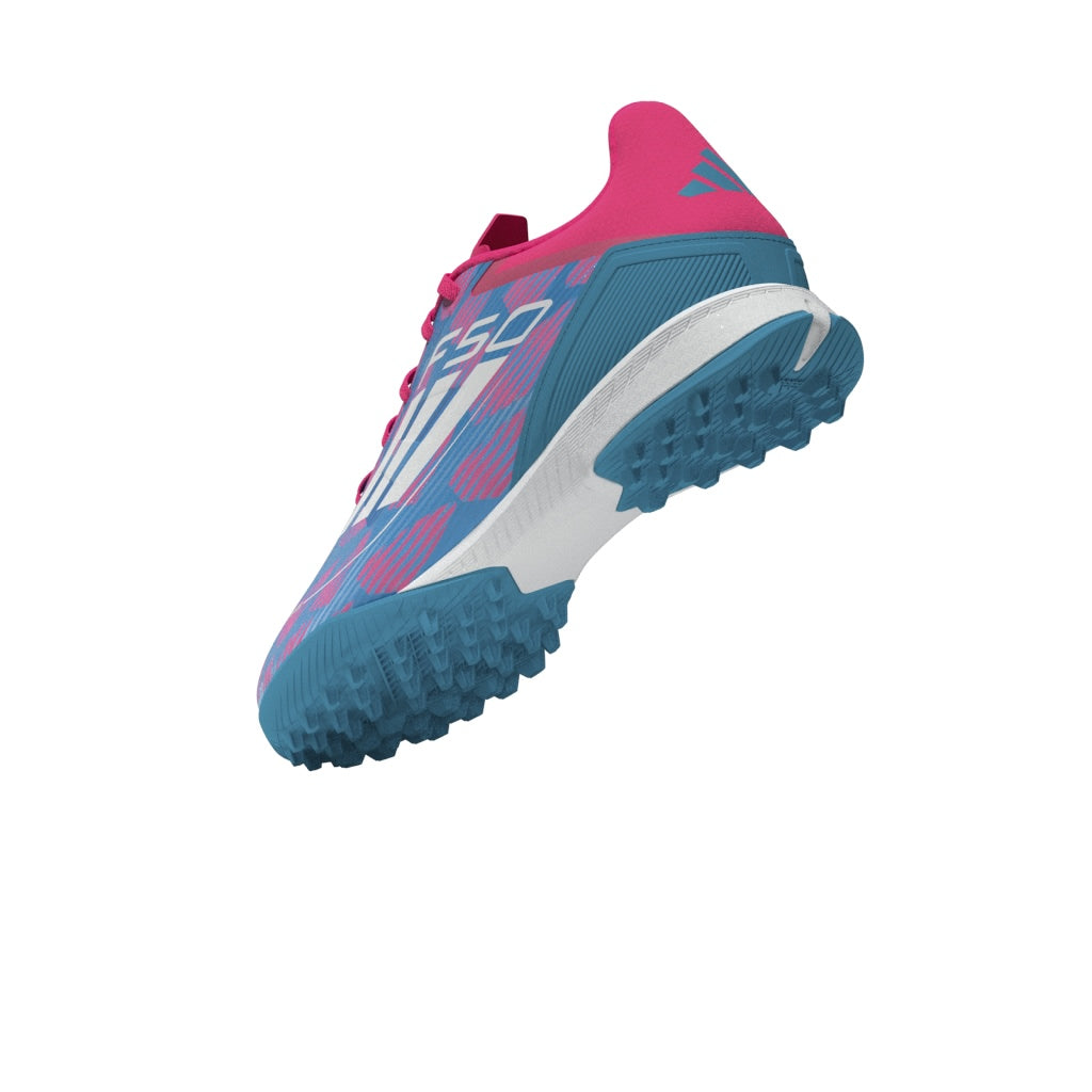 adidas F50 League TF Turf Shoes- Solar Blue/ FTWhite/ Solar Pink
