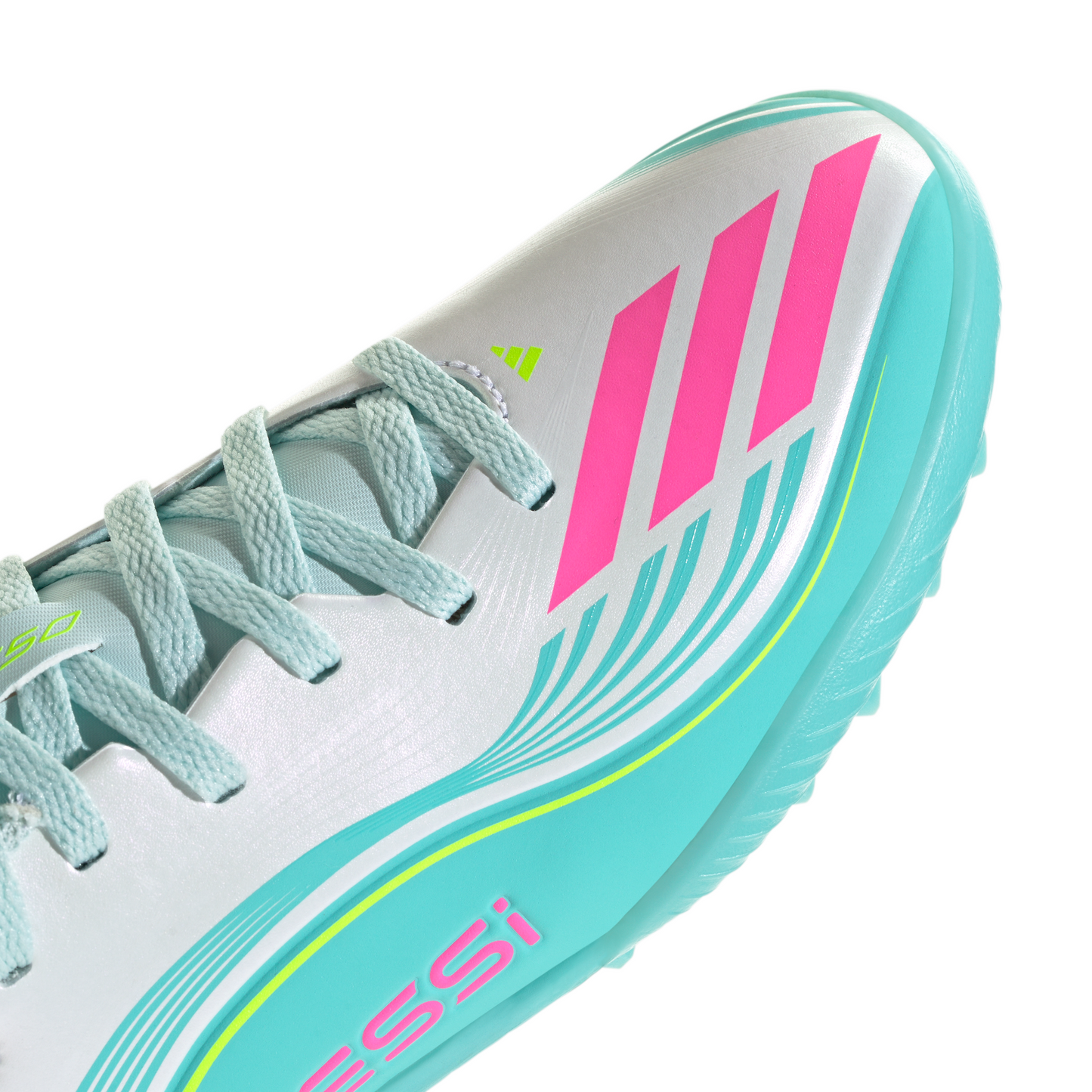 adidas F50 League MESSI TF Turf Junior - FTWhite/ Lucid Pink/ Flash Aqua