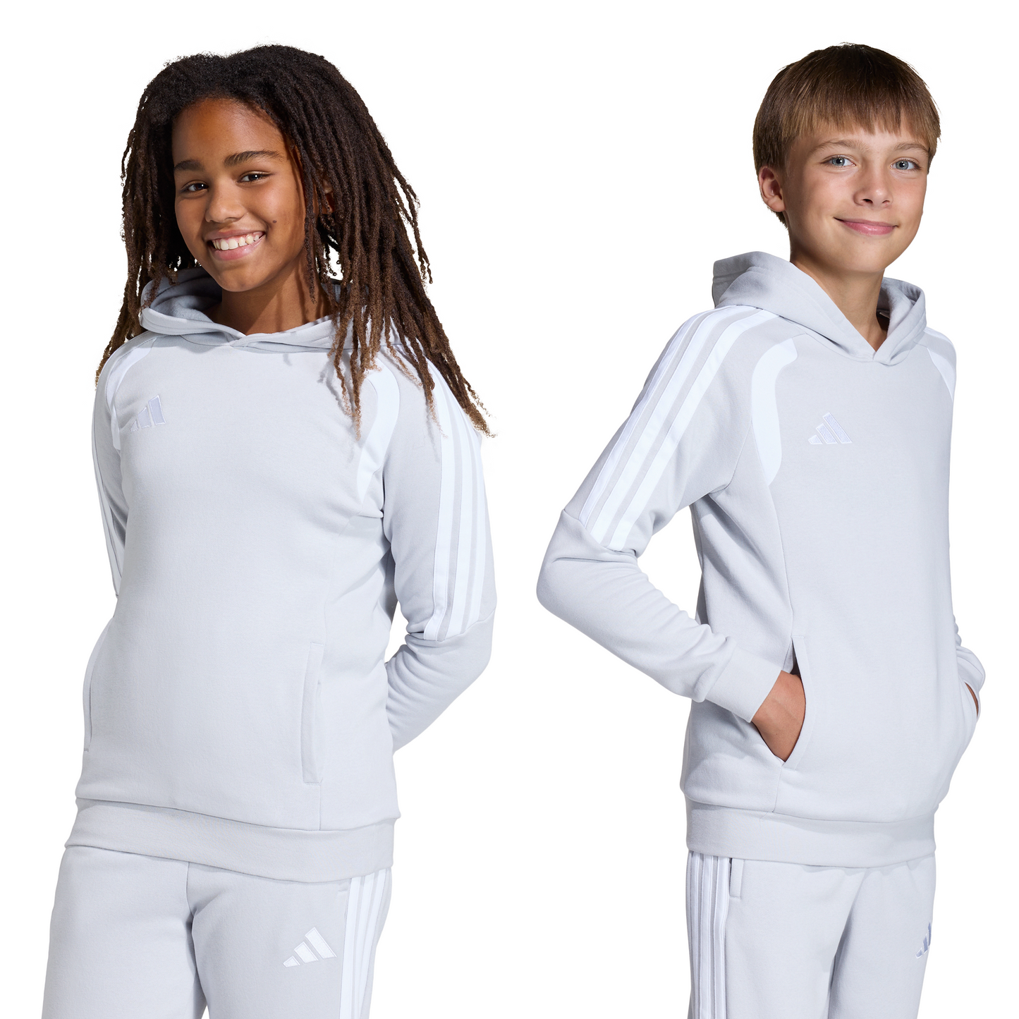 Kid's adidas Tiro 26 League Sweat Hoodie - Grey/ Team Light/ White