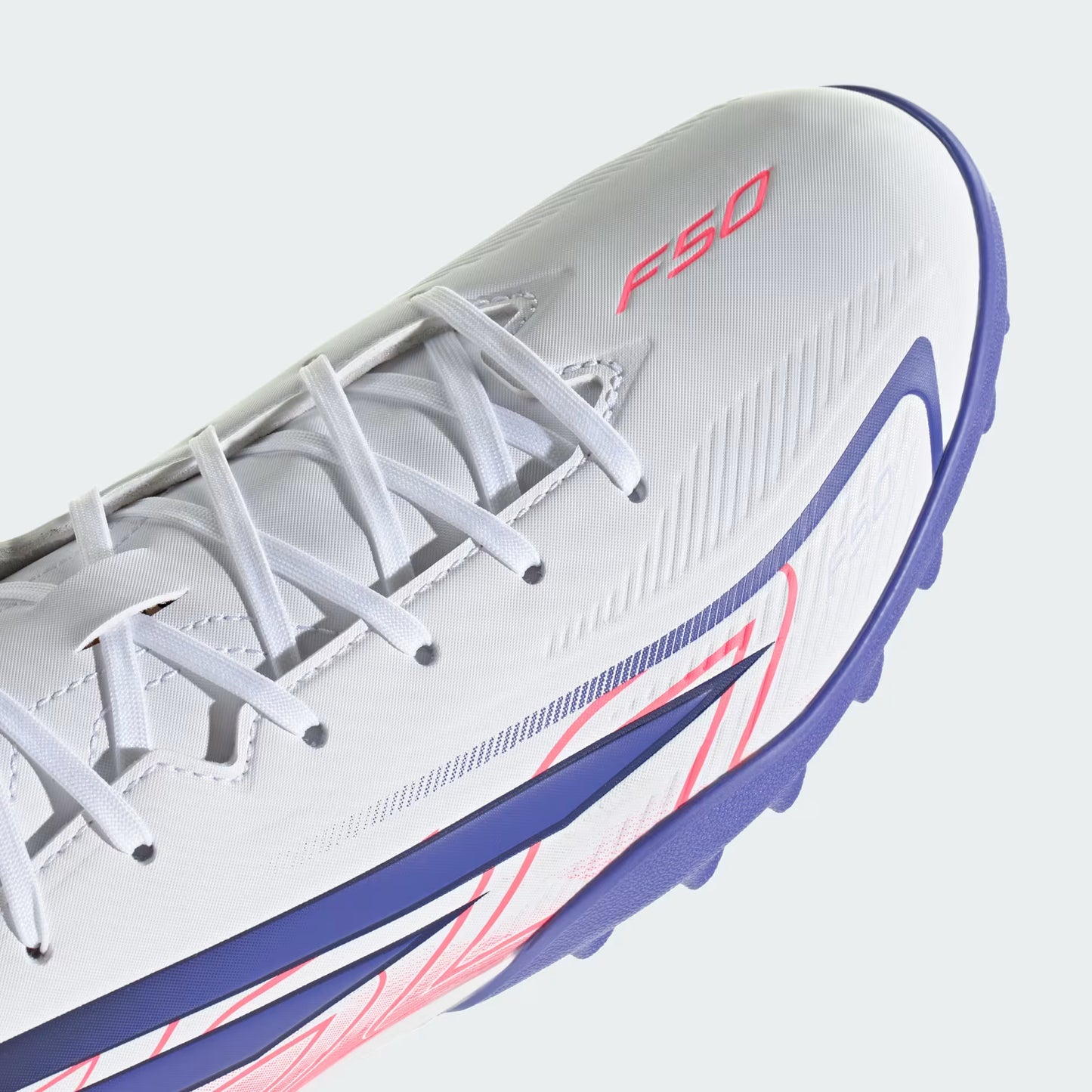 adidas F50 HyperFast League TF Turf Shoes - Ftwr White/Solar Purple/Solar Turbo