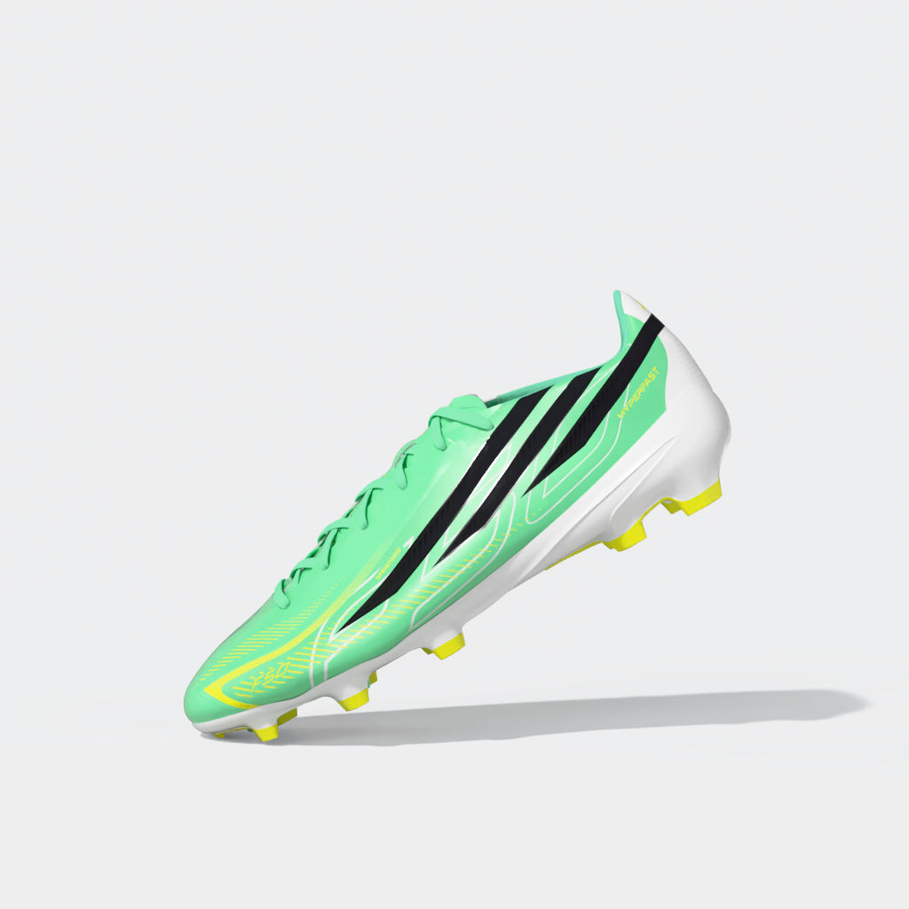 adidas F50 HyperFast League FG Firm Ground Soccer Shoes - Pulse Mint/Night Navy/Solar Lemon