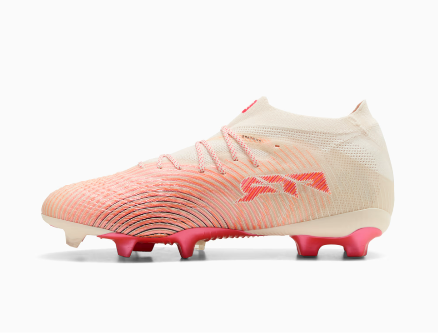Puma Future 9 Ultimate FG/AG Firm Ground/Artificial Ground- Sugared Almond/ Puma White/ Ultra Red)