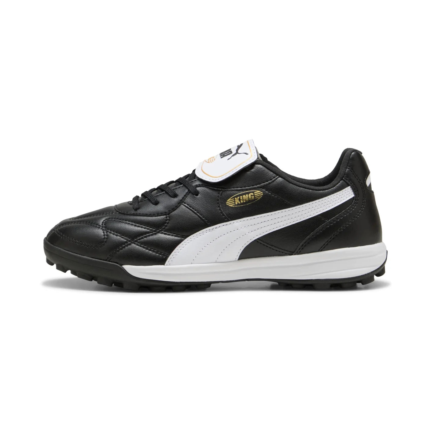 Puma King Top TT Turf Shoes Football Boots- Black/White