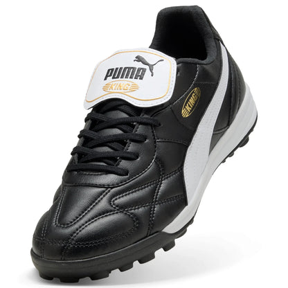 Puma King Top TT Turf Shoes Football Boots- Black/White
