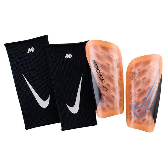 Nike Mercurial Lite Shinguards- Orange Pulse/ Black Royal Pulse