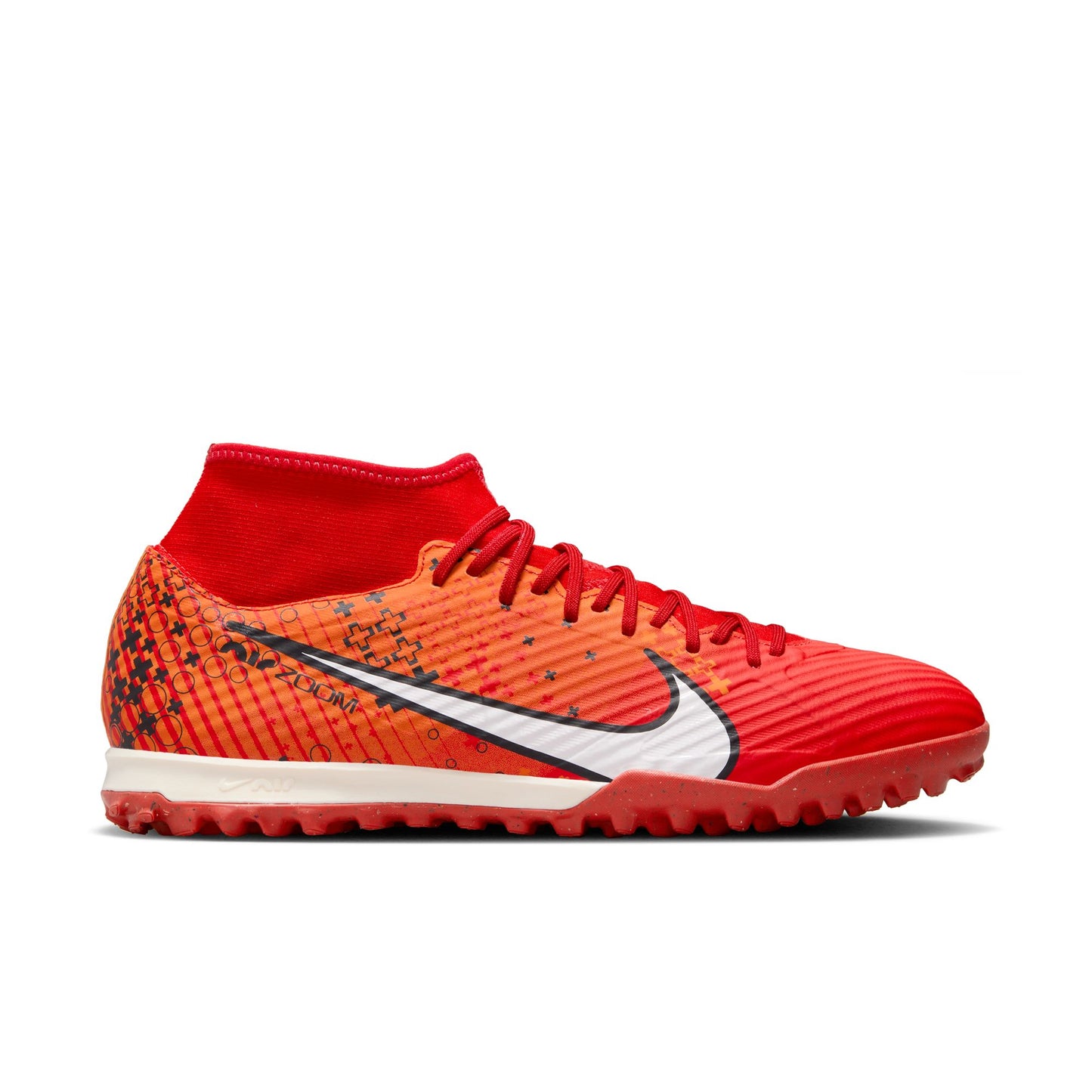 Nike Superfly 9 Academy Mercurial Dream Speed TF Turf Shoes - LT Crimson/Pale Ivory- Bright Mandarin