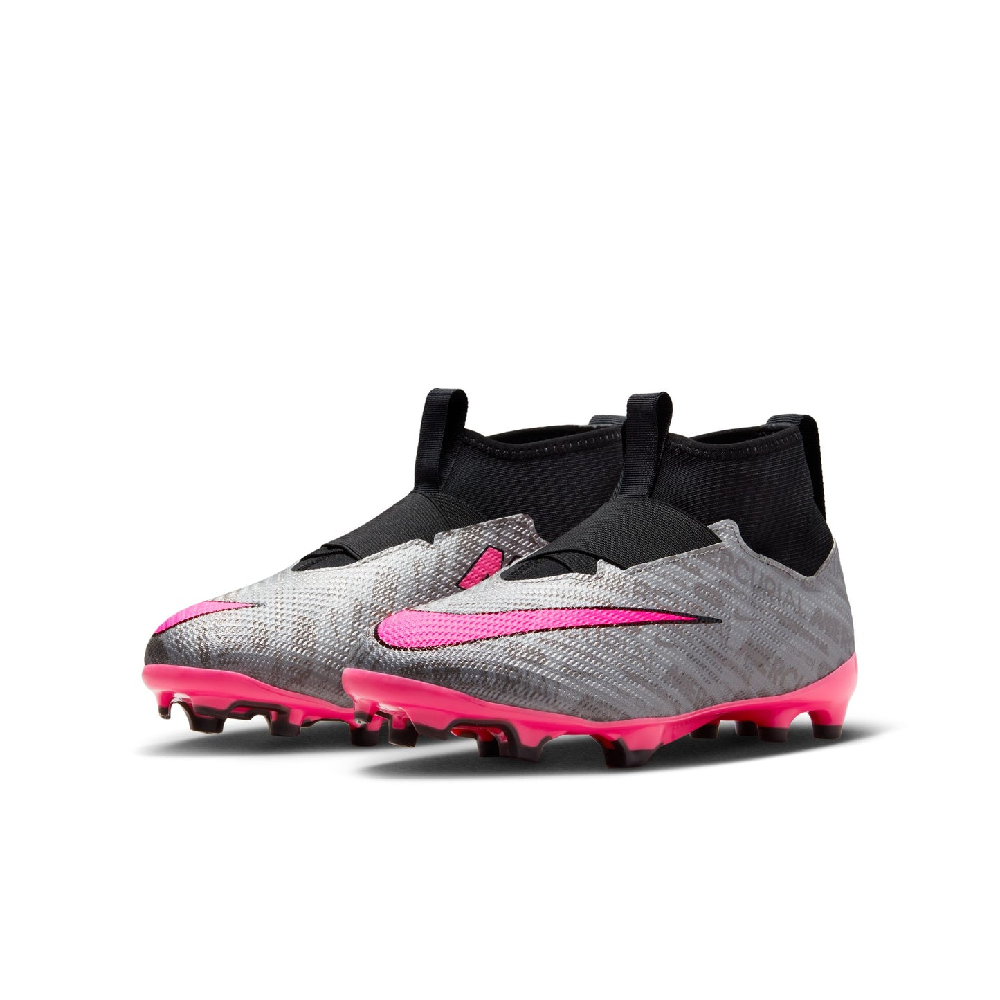 Nike Junior Zoom Mercurial Superfly 9 Pro FG Soccer Shoes - Silver/Pink/Black/Yellow