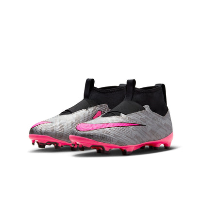 Nike Junior Zoom Mercurial Superfly 9 Pro FG Soccer Shoes - Silver/Pink/Black/Yellow