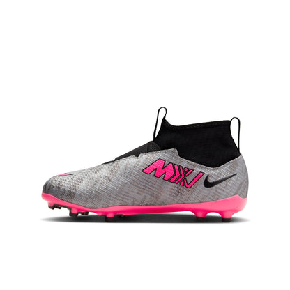 Nike Junior Zoom Mercurial Superfly 9 Pro FG Soccer Shoes - Silver/Pink/Black/Yellow