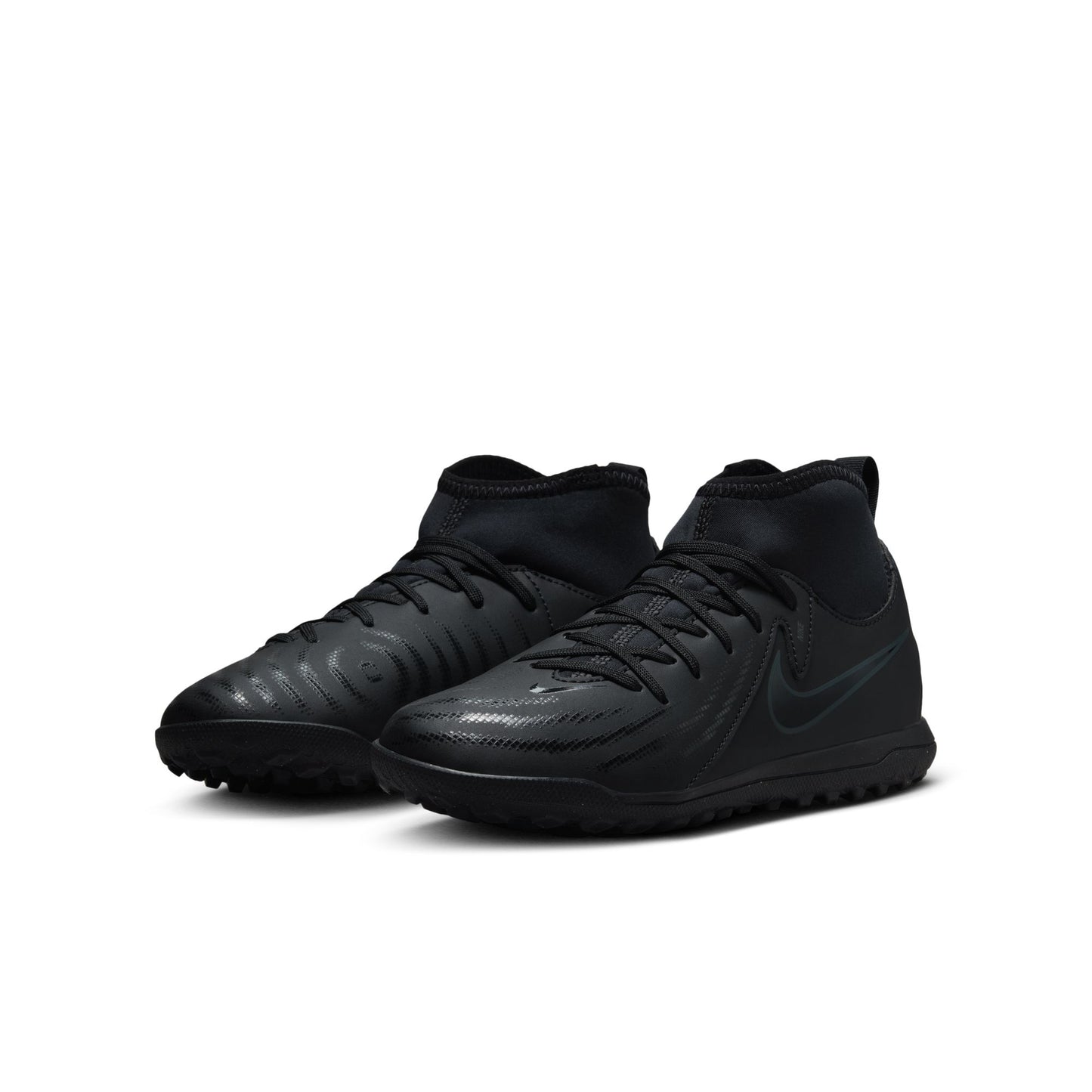 Nike Junior Phantom II Academy TF Turf Soccer Cleats - Black/ Black Deep Jungle