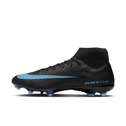 Nike Zoom Superfly 10 Academy FG Firm Ground Soccer Shoes - Black/ Ice Blue