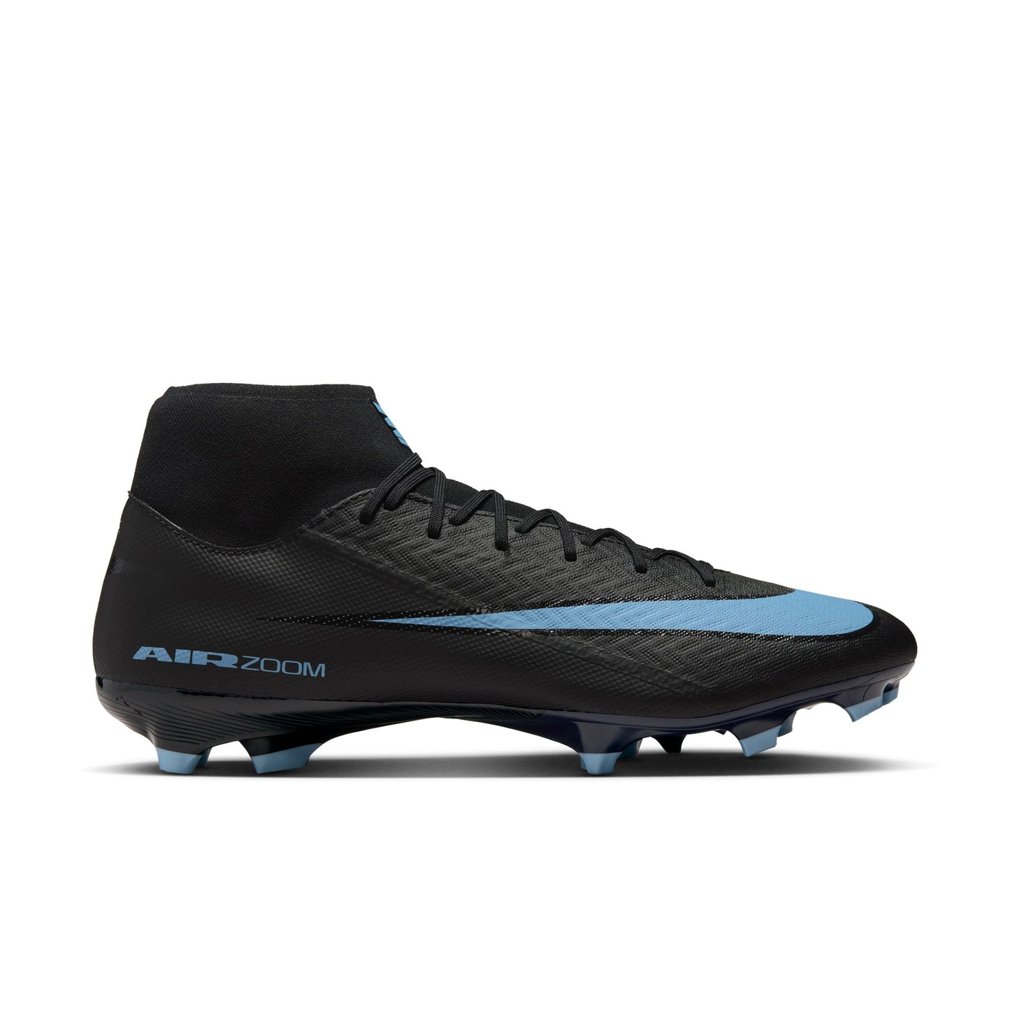 Nike Zoom Superfly 10 Academy FG Firm Ground Soccer Shoes - Black/ Ice Blue