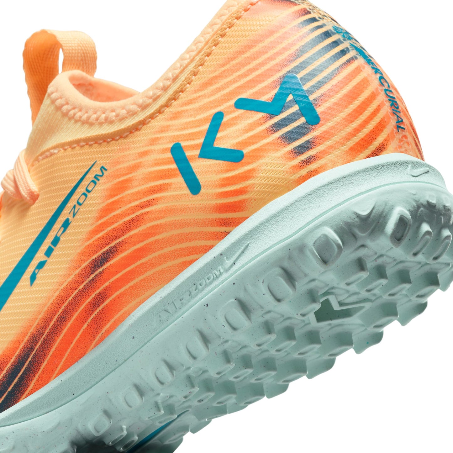 Nike Junior Vapor 16 Academy Kylian Mbappe TF Turf Soccer Shoes - Melon Tint/Neo Turq-Igloo