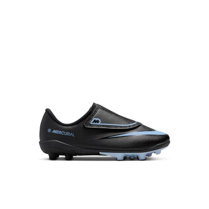 Nike Junior Mercurial Vapor 16 Club MG Multi Ground PS (V) Soccer Shoes- Black/Ice Blue