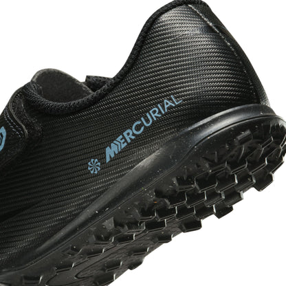 Nike Junior Mercurial Vapor 16 Club TF Turf PS (V) Soccer Shoes- Black/Ice Blue