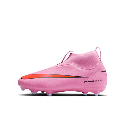 Nike Junior Superfly 10 Academy FG/MG Firm Ground/Multi Ground Soccer Cleats -Magic Flamingo/Black-Total Crimson
