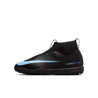 Nike Junior Superfly 10 Academy TF Turf Soccer Shoes - Black/Ice Blue