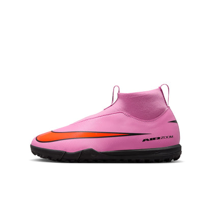 Nike Junior Superfly 10 Academy TF Turf Soccer Shoes -Magic Flamingo/Black-Total Crimson