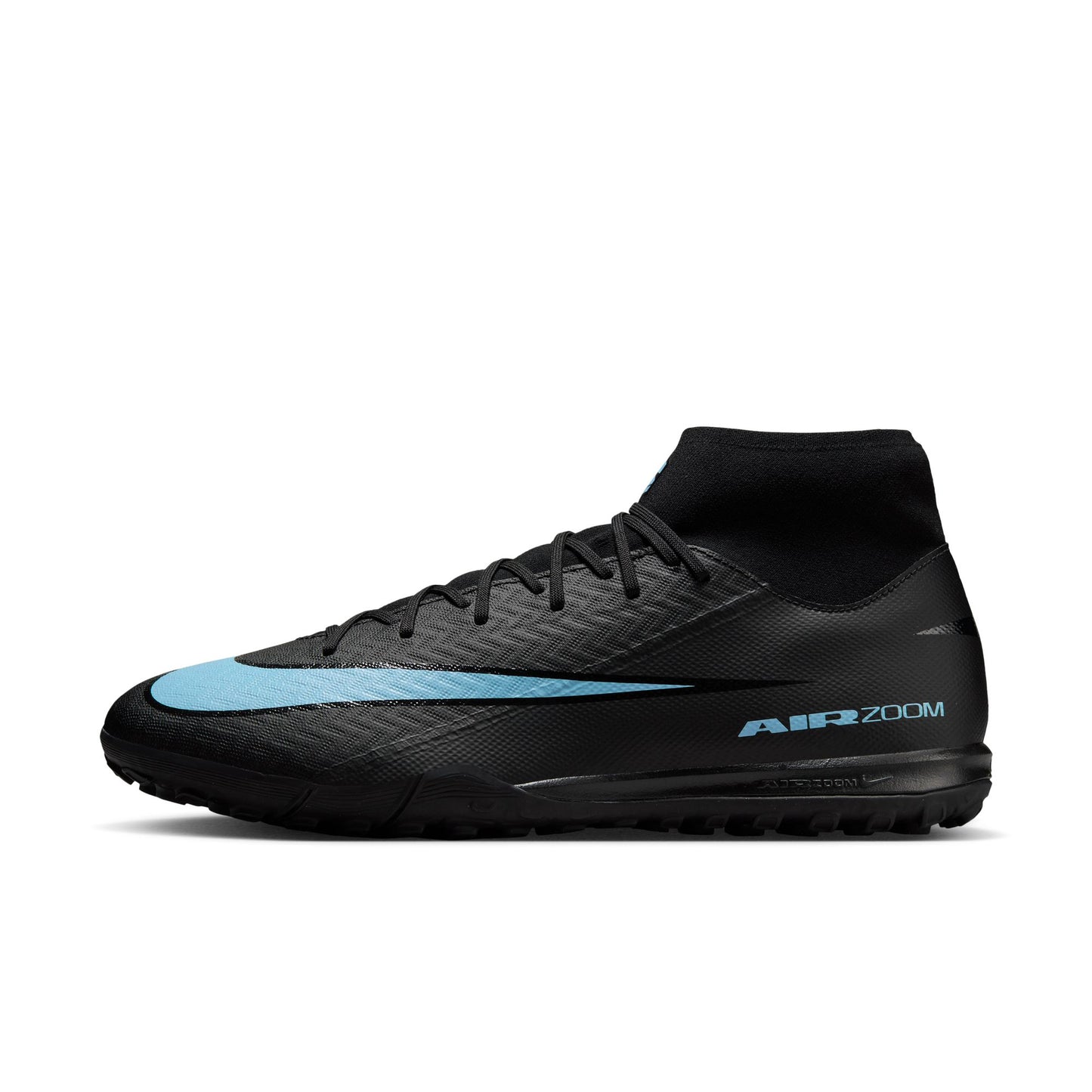 Nike Zoom Superfly 10 Academy TF Turf  Soccer Shoes - Black/ Ice Blue