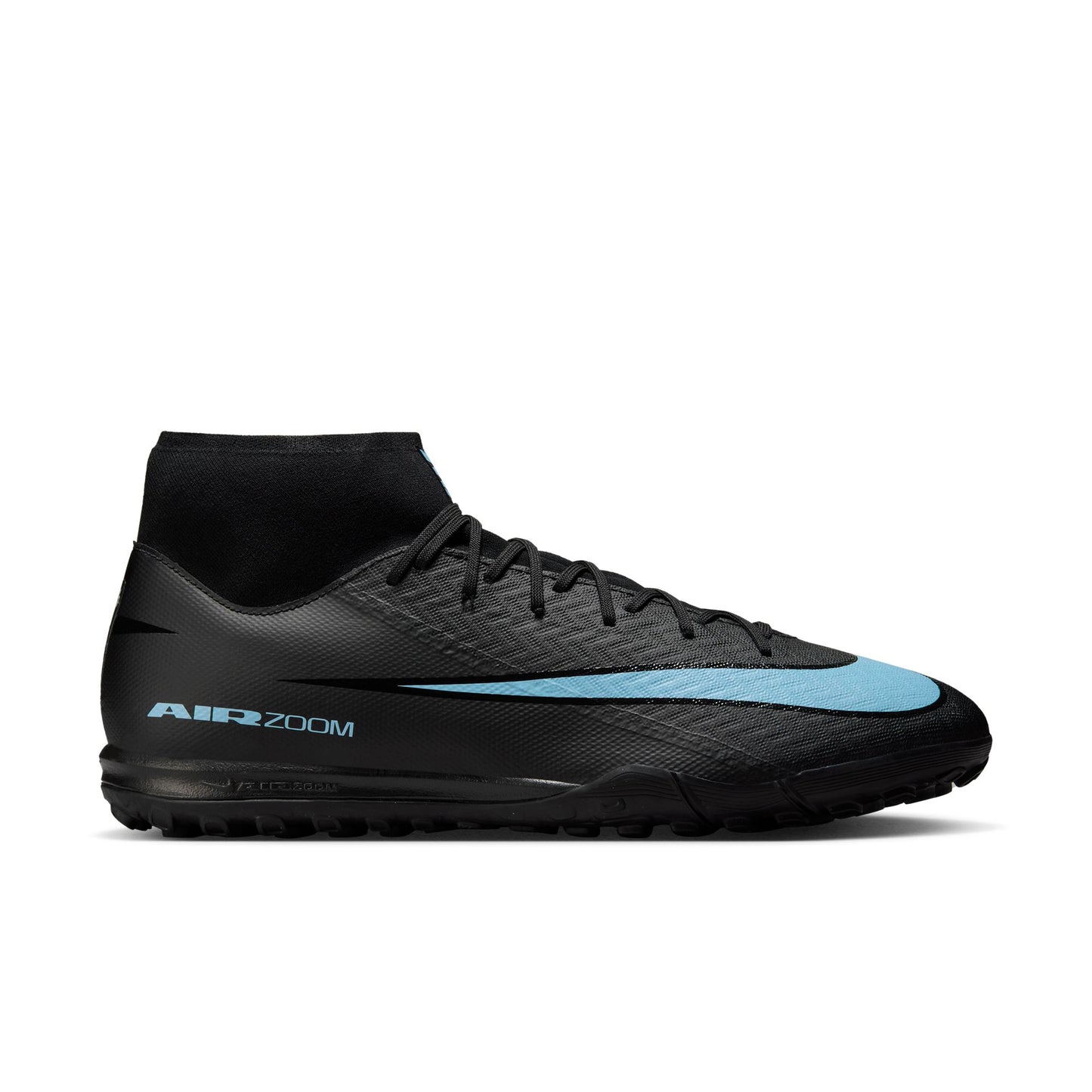 Nike Zoom Superfly 10 Academy TF Turf  Soccer Shoes - Black/ Ice Blue