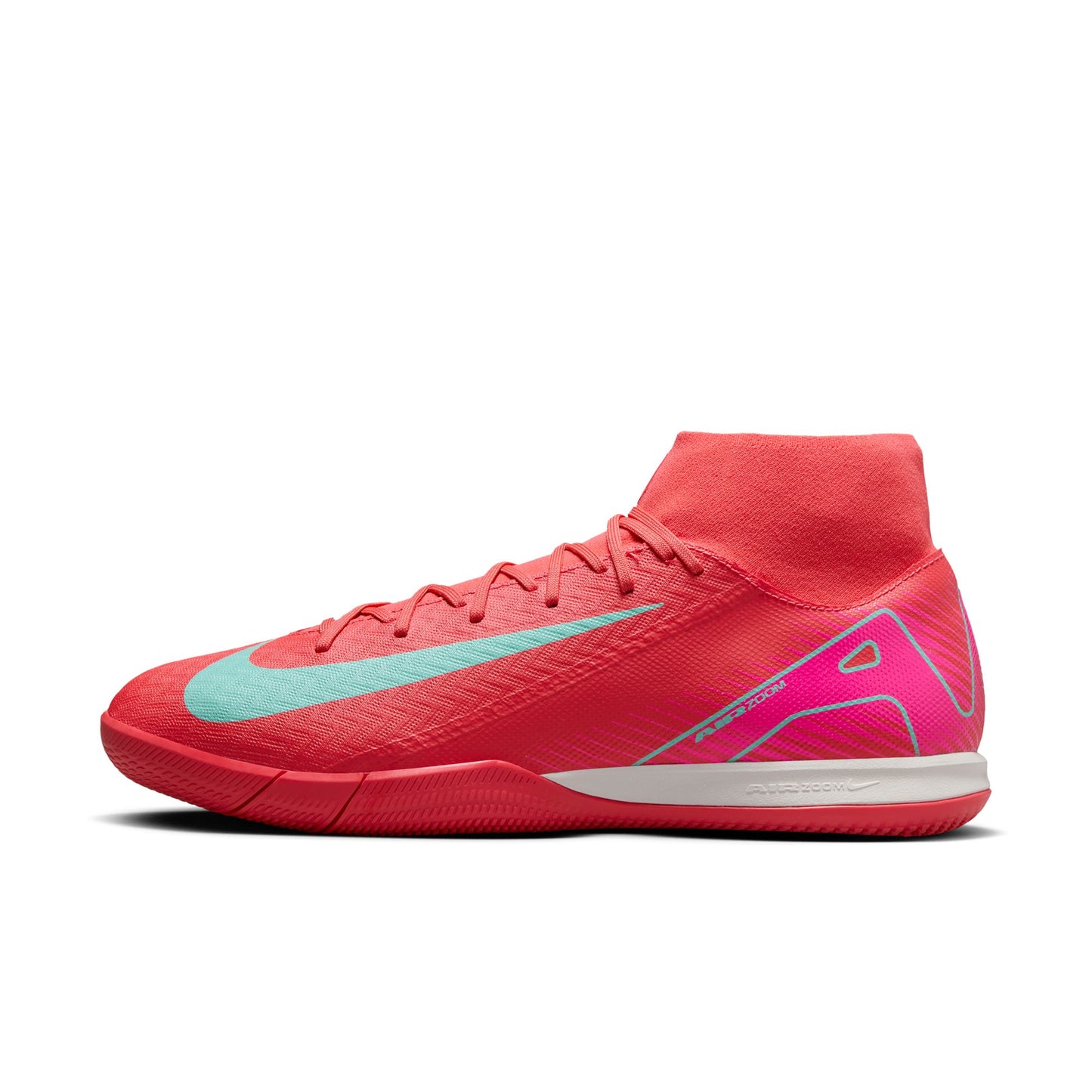 Nike Air Zoom Mercurial Superfly 10 Academy Indoor Soccer Shoes - Ember Glow/ Aurora Green
