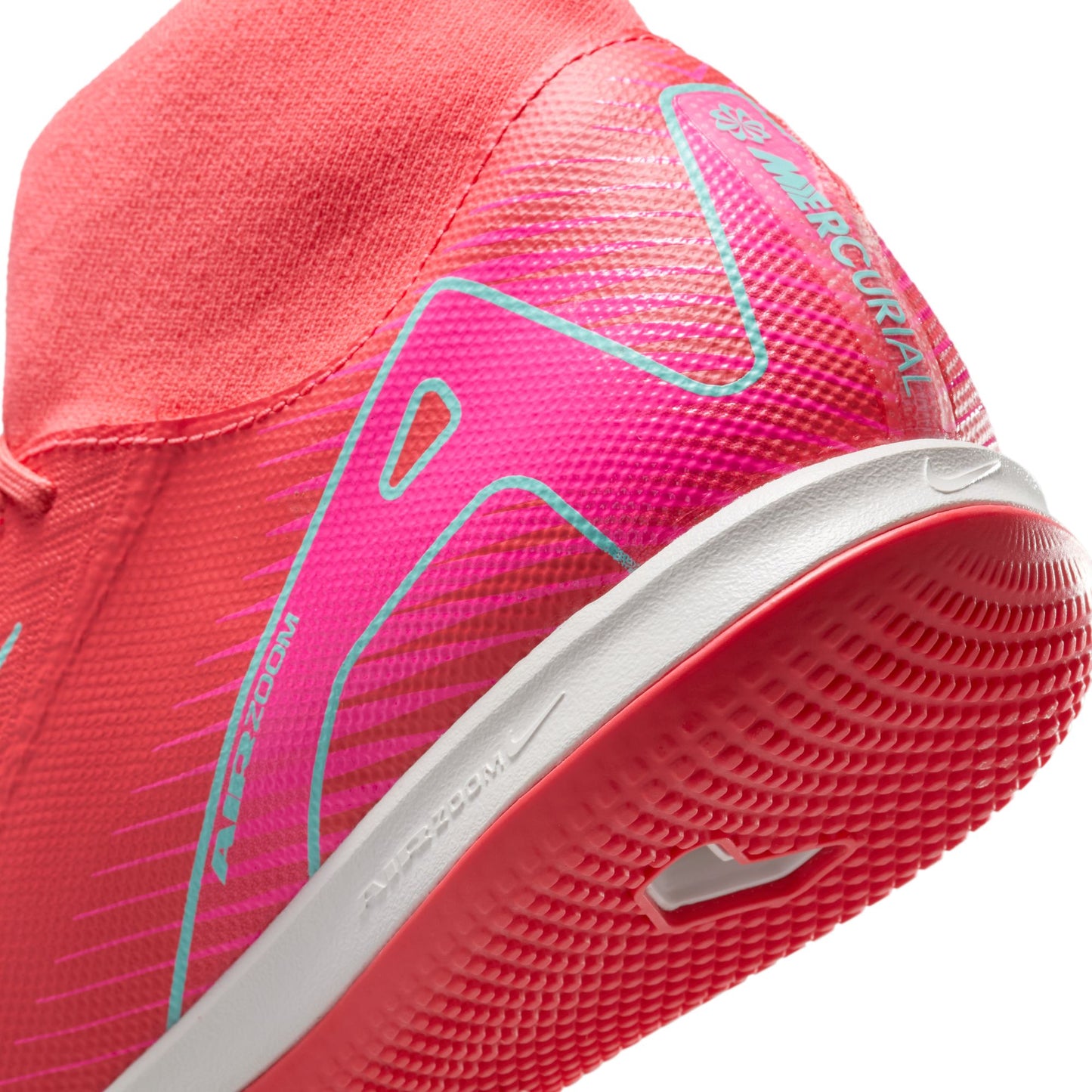 Nike Air Zoom Mercurial Superfly 10 Academy Indoor Soccer Shoes - Ember Glow/ Aurora Green