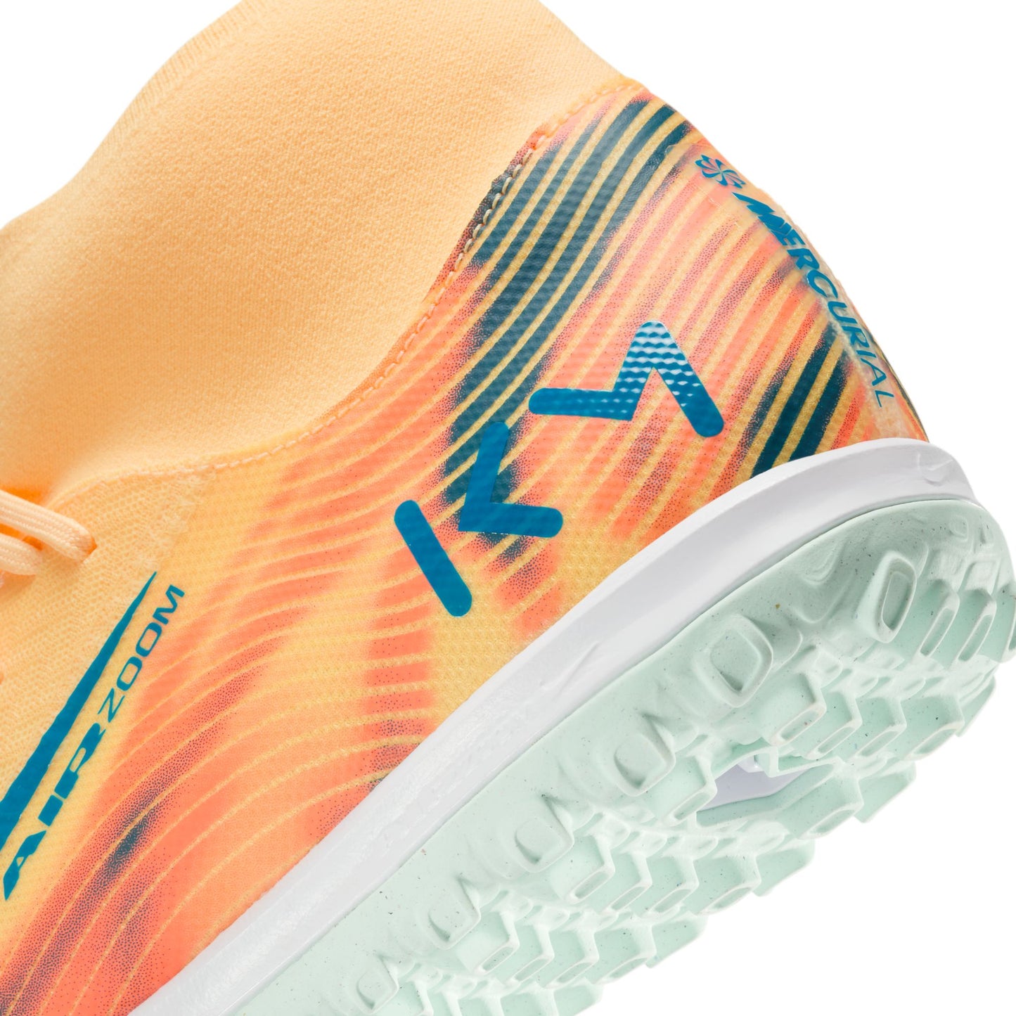 Nike Air Zoom Mercurial Superfly 10 Academy Kylian Mbappé TF Turf Soccer Shoes - Melon Tint/Neo Turq Igloo