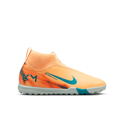 Nike Junior Superfly 10 Academy Kylian Mbappe TF Turf Soccer Shoes - Melon Tint/Neo Turq-Igloo