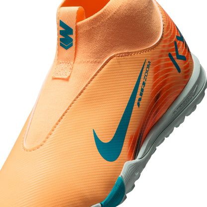 Nike Junior Superfly 10 Academy Kylian Mbappe TF Turf Soccer Shoes - Melon Tint/Neo Turq-Igloo