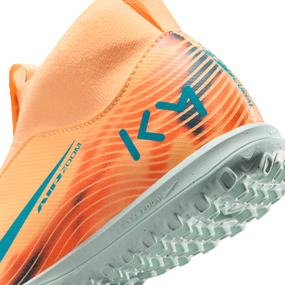 Nike Junior Superfly 10 Academy Kylian Mbappe TF Turf Soccer Shoes - Melon Tint/Neo Turq-Igloo