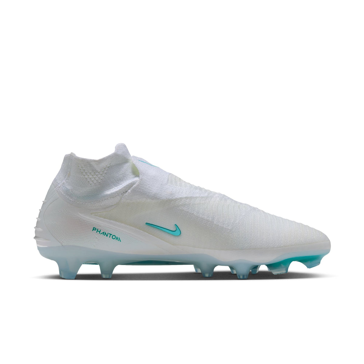 Nike United Phantom 6 High Elite FG Firm Ground Soccer Cleats - White/ Dusty Cactus/ White