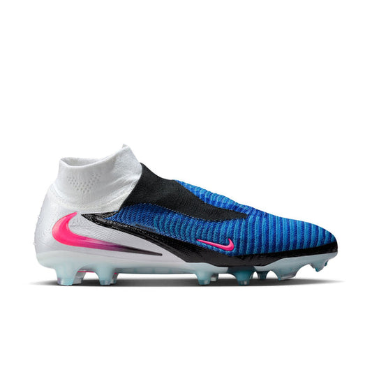 Nike Phantom 6 High Elite FG Firm Ground Soccer Cleat- Racer Blue/Pink Blast-White
