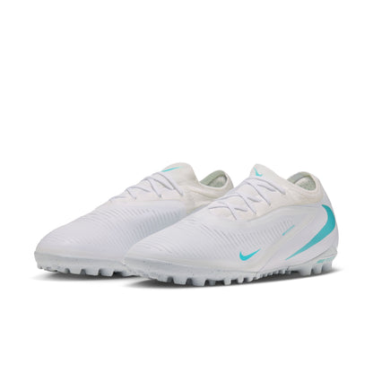 Nike React Phantom 6 Low Pro TF Turf Soccer Shoes - White/ Dusty Cactus/ White