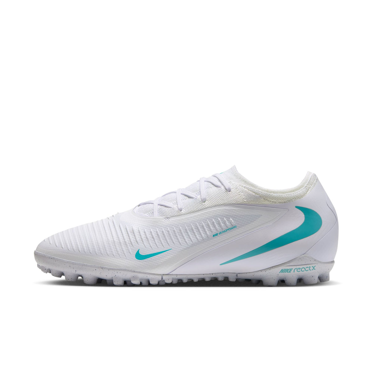 Nike React Phantom 6 Low Pro TF Turf Soccer Shoes - White/ Dusty Cactus/ White