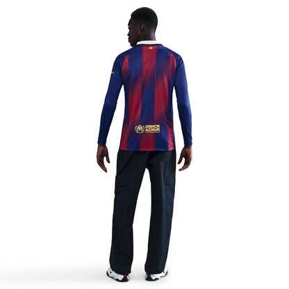 Men's Nike FC Barcelona 2025/26 Stadium Home Long Sleeve