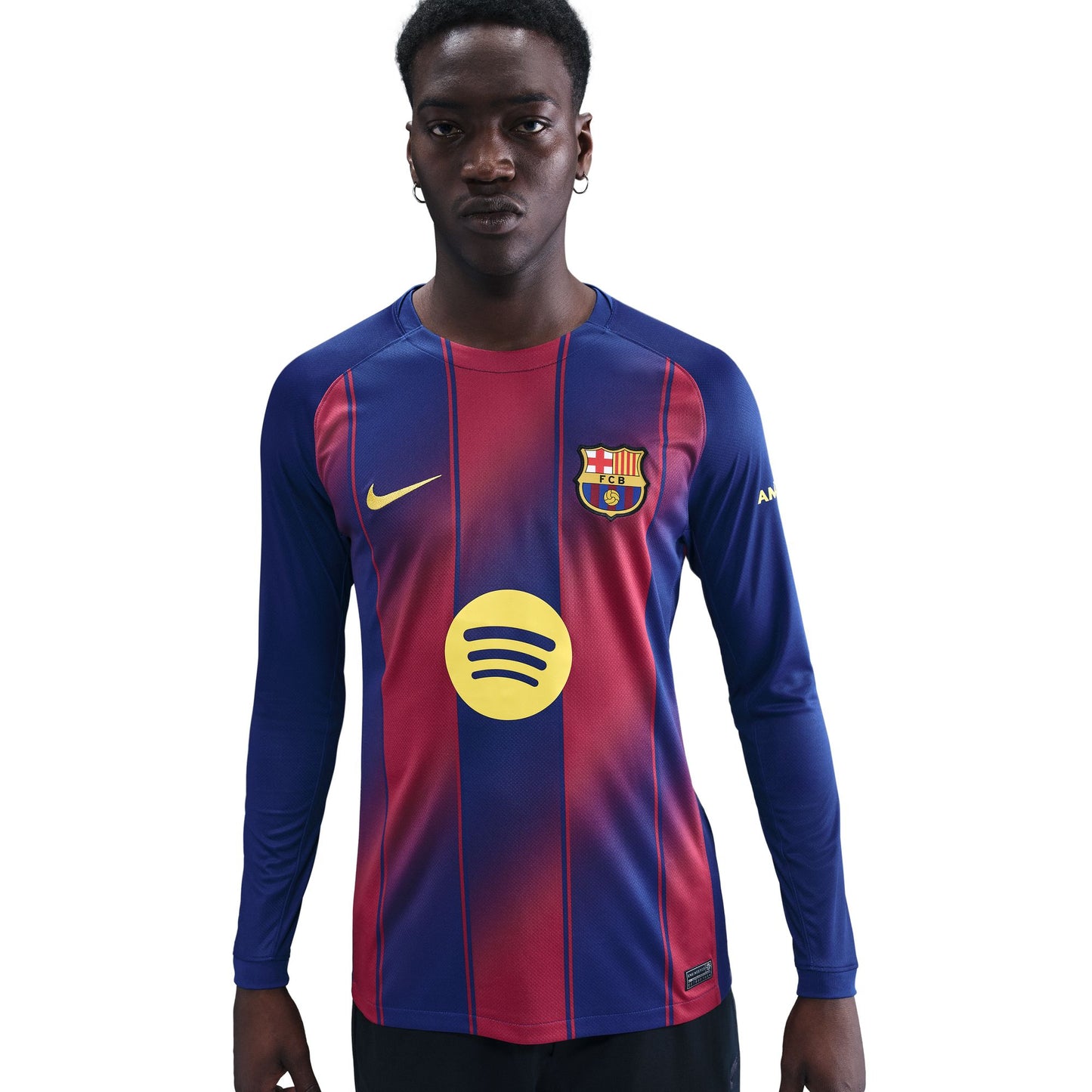 Men's Nike FC Barcelona 2025/26 Stadium Home Long Sleeve