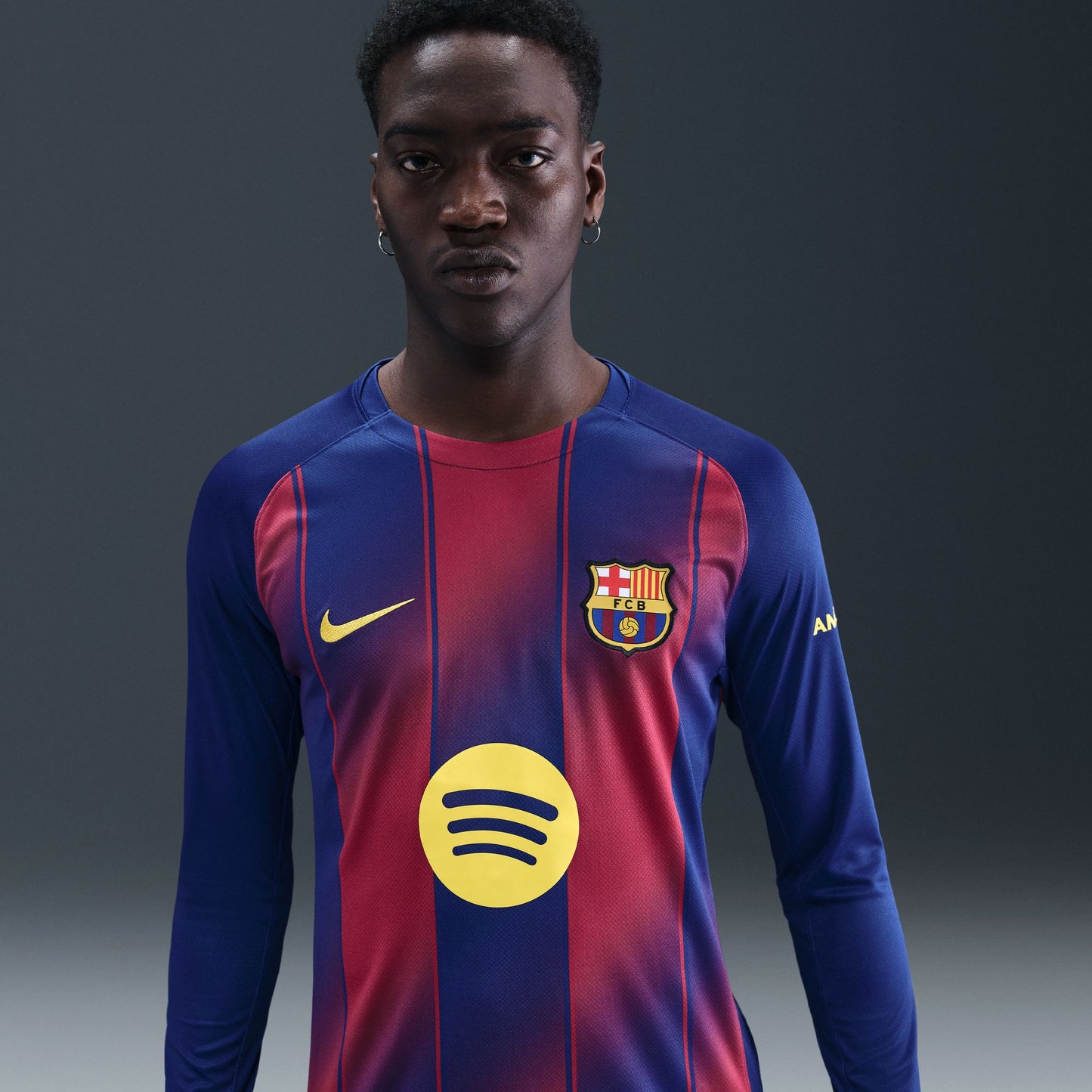 Men's Nike FC Barcelona 2025/26 Stadium Home Long Sleeve