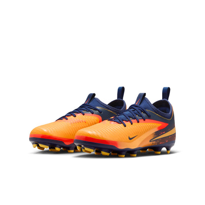 Nike Junior Phantom 360 Academy EH FG/MG Firm Ground/Multi Ground Soccer Cleats- Laser Orange/ Lemon Venom/Blue Void