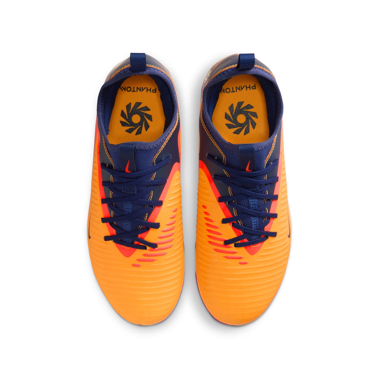 Nike Junior Phantom 360 Academy EH FG/MG Firm Ground/Multi Ground Soccer Cleats- Laser Orange/ Lemon Venom/Blue Void