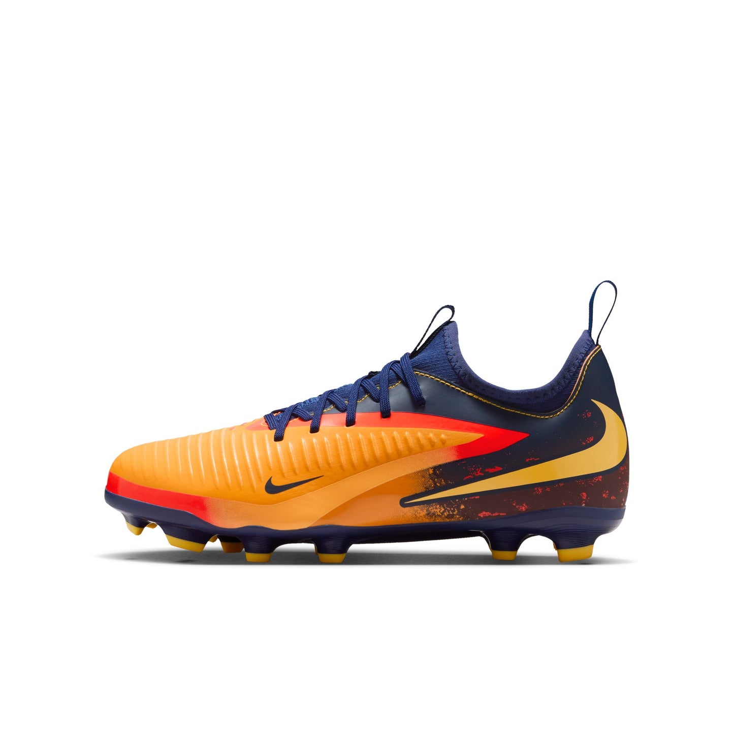 Nike Junior Phantom 360 Academy EH FG/MG Firm Ground/Multi Ground Soccer Cleats- Laser Orange/ Lemon Venom/Blue Void