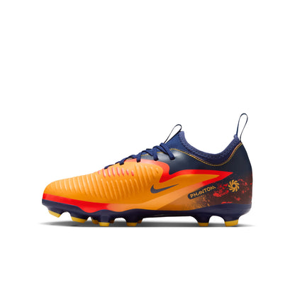 Nike Junior Phantom 360 Academy EH FG/MG Firm Ground/Multi Ground Soccer Cleats- Laser Orange/ Lemon Venom/Blue Void