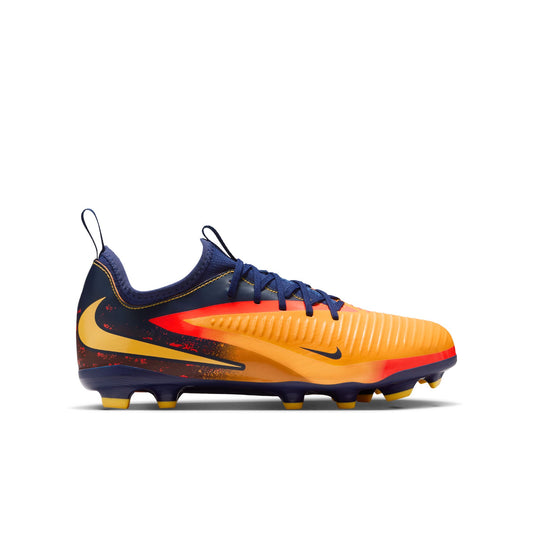 Nike Junior Phantom 360 Academy EH FG/MG Firm Ground/Multi Ground Soccer Cleats- Laser Orange/ Lemon Venom/Blue Void