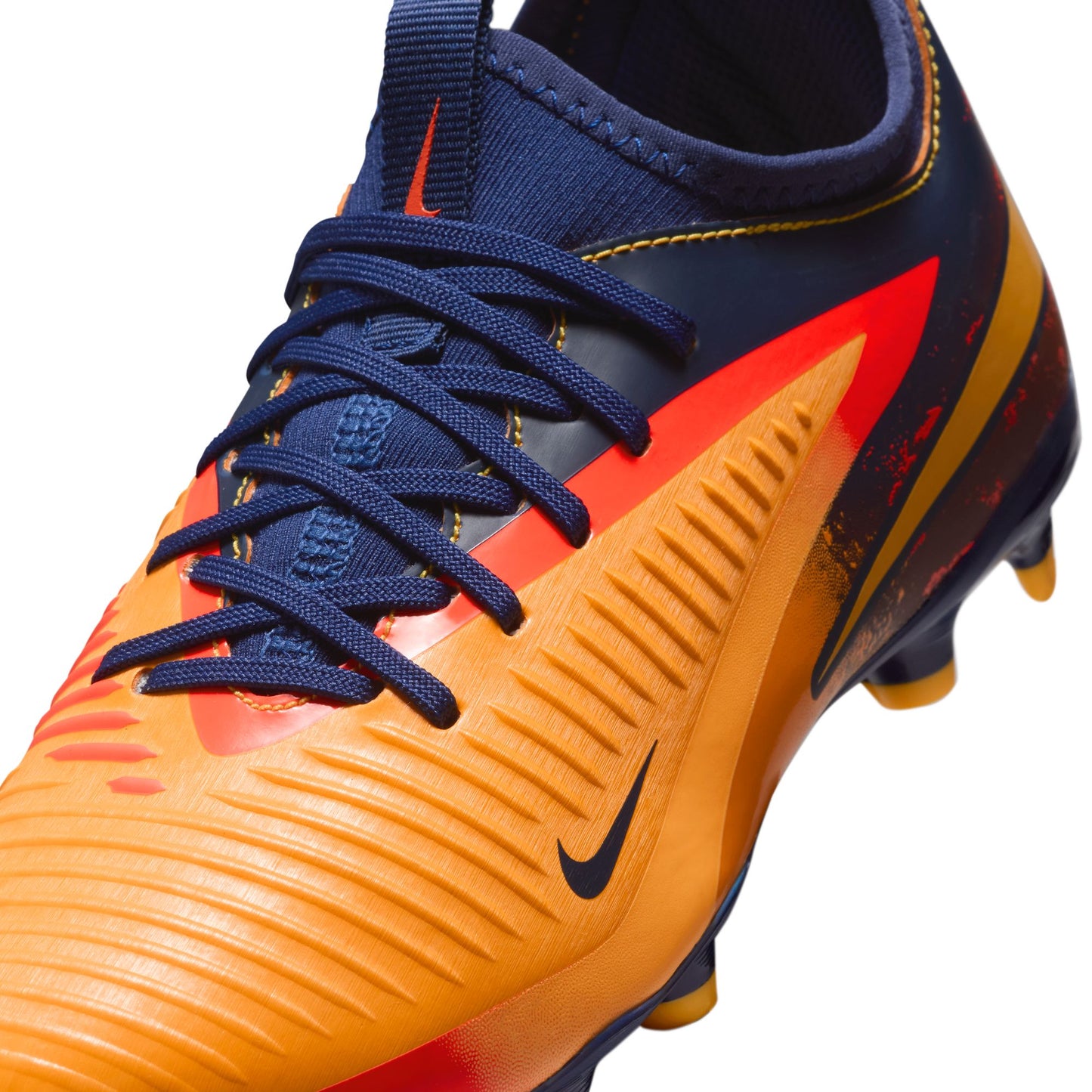 Nike Junior Phantom 360 Academy EH FG/MG Firm Ground/Multi Ground Soccer Cleats- Laser Orange/ Lemon Venom/Blue Void
