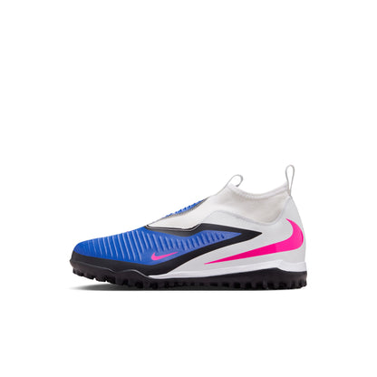 Nike Junior Phantom 6 High Academy TF Turf Soccer Cleats - Racer Blue/ Pink Blast