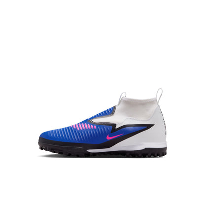 Nike Junior Phantom 6 High Academy TF Turf Soccer Cleats - Racer Blue/ Pink Blast