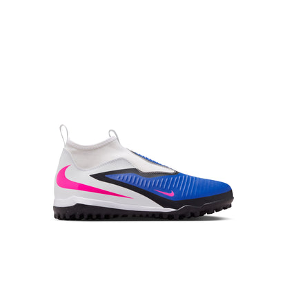 Nike Junior Phantom 6 High Academy TF Turf Soccer Cleats - Racer Blue/ Pink Blast